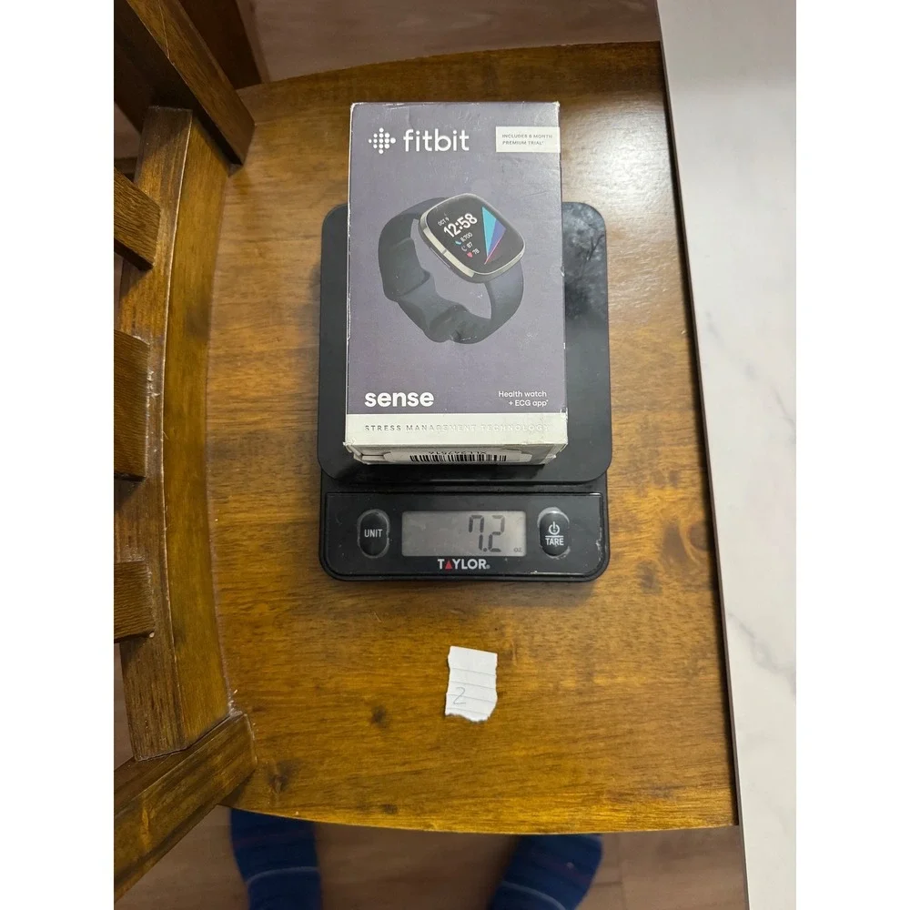Fitbit‎ Sense Smartwatch Graphite Stainless Steel & Carbon Band- Damaged Box